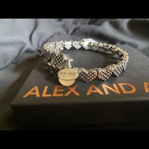 ALEX AND ANI ROMANCE HEART WRAP BRACELET-VINTAGE 66 SILVER-TONE WITH CHARMS. NWT